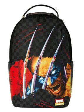 Sprayground Marvel Wolvering Backpack🔥New Black Bookbag Large School Bag